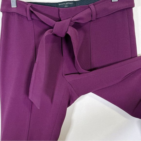 Banana Republic Logan Tie Waist Purple Trouser - Picture 8 of 15